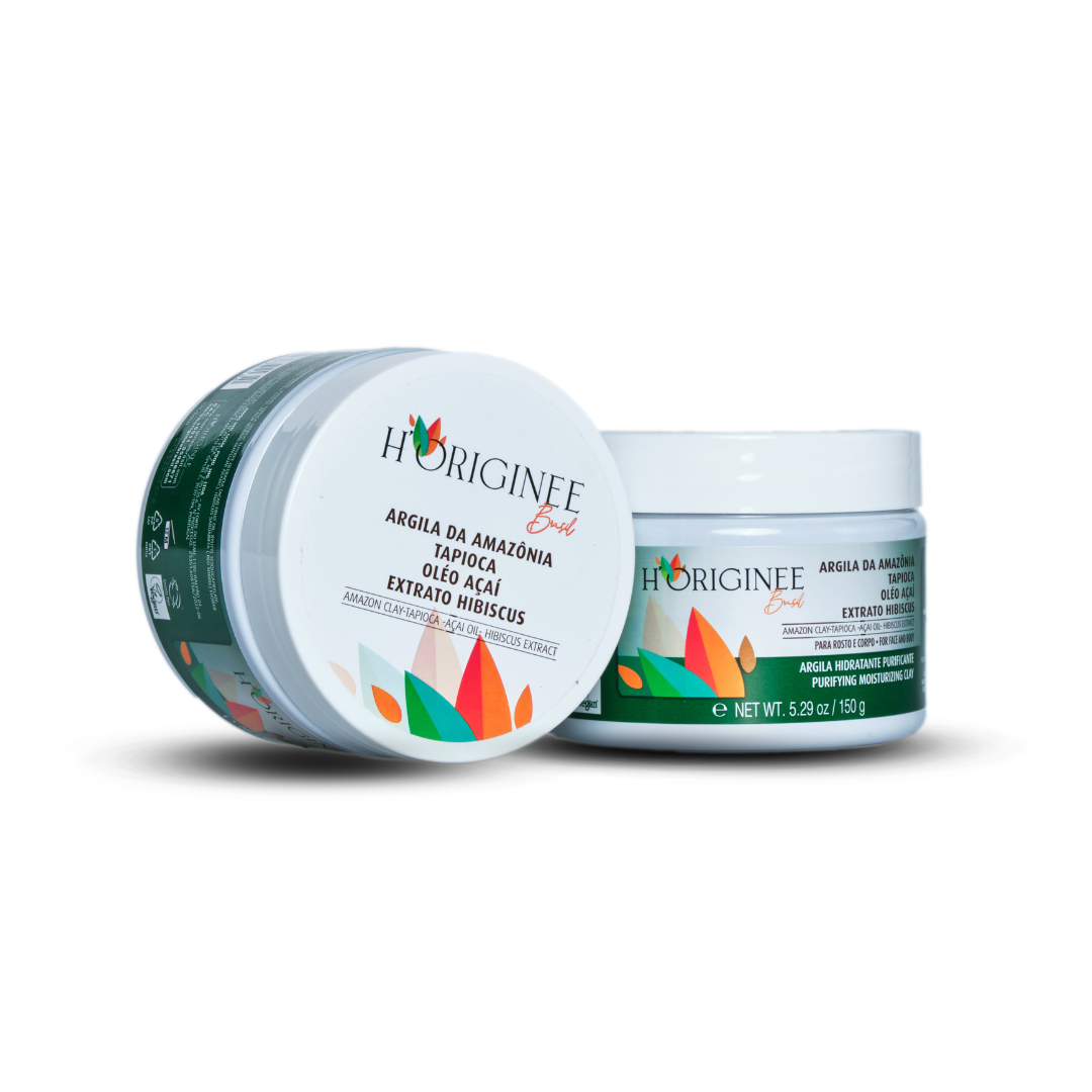 Argila Purificante Hidratante - Argila da Amazônia, Tapioca, Óleo de Açaí e Extrato de Hibiscus - 150g