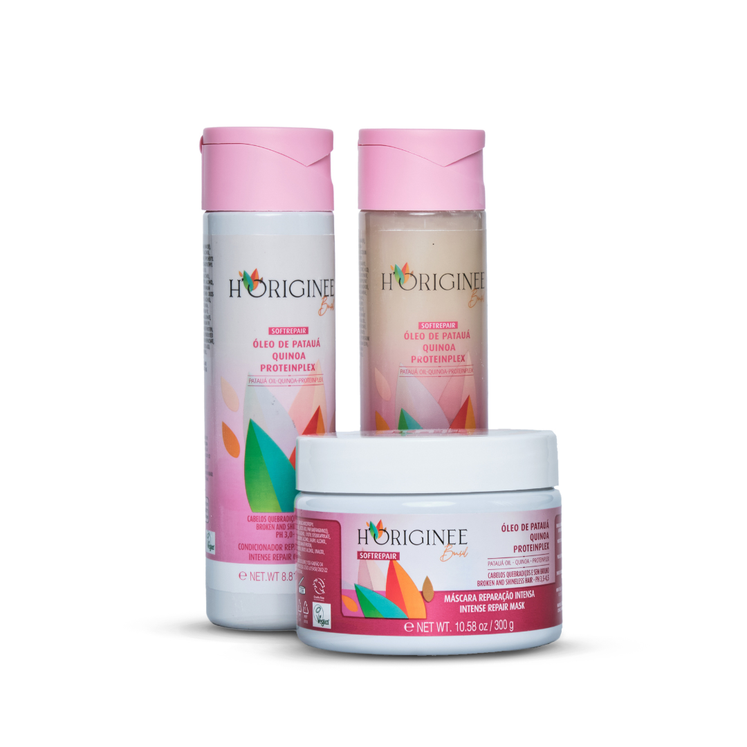 Kit Linha Softrepair - Shampoo, Condicionador e Máscara de Reparação
