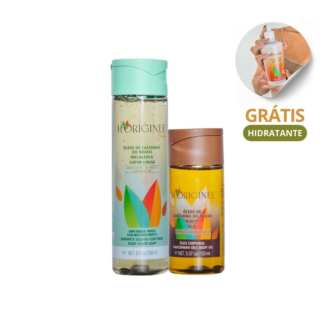 Kit Corporal - Sabonete Líquido e Óleo Corporal + Hidratante Corporal Grátis