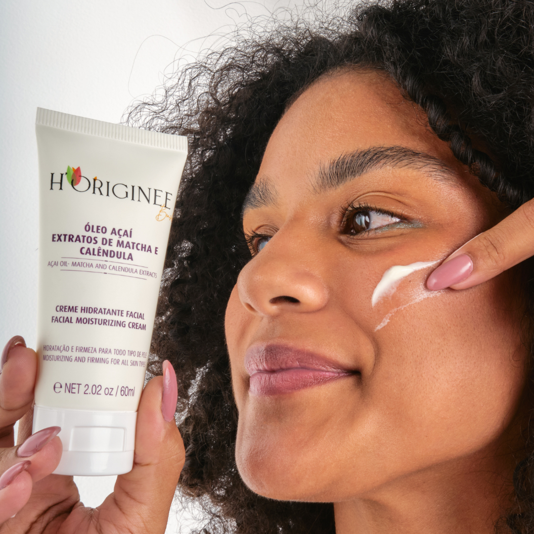 Creme Hidratante Facial - Óleo de Açaí, Extratos de Matcha e Calêndula - 60ml