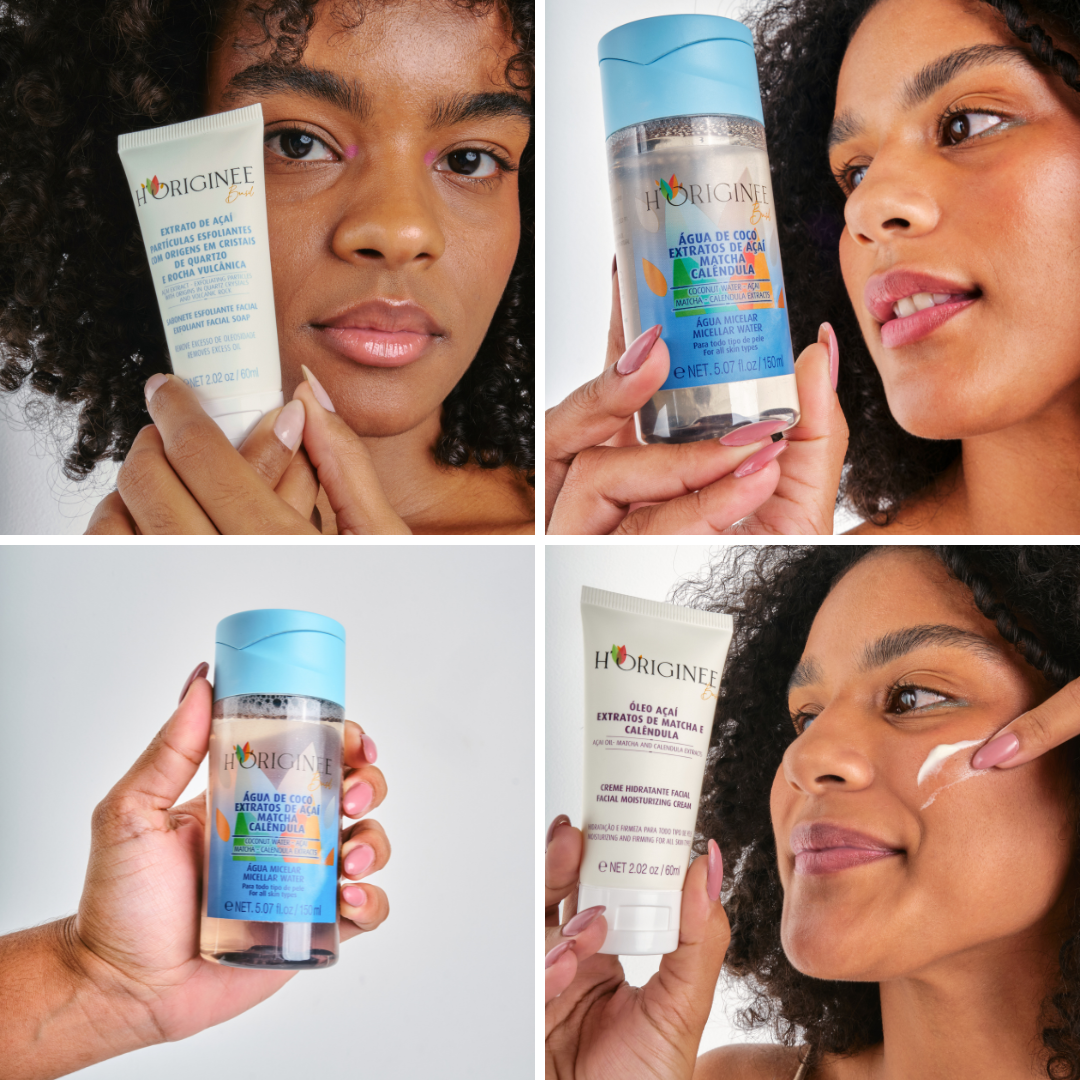 Kit Facial - Sabonete Esfoliante, Creme Hidratante e Água Micelar
